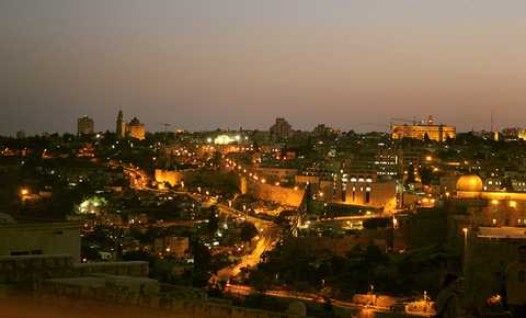 ночной иерусалим, израиль